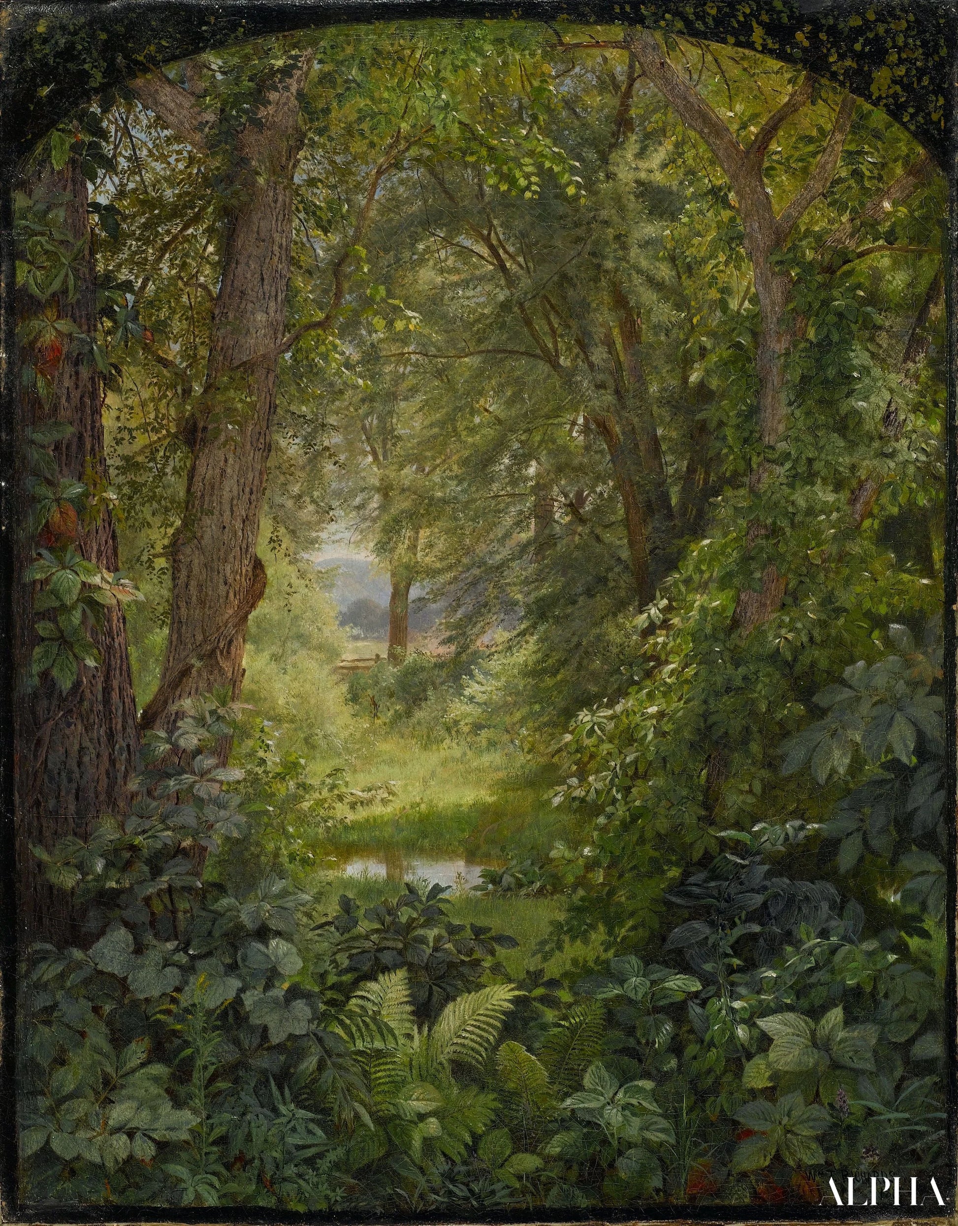 Paysage boisé (Clairière boisée) - William Trost Richards - Reproductions de tableaux et peintures haut de gamme