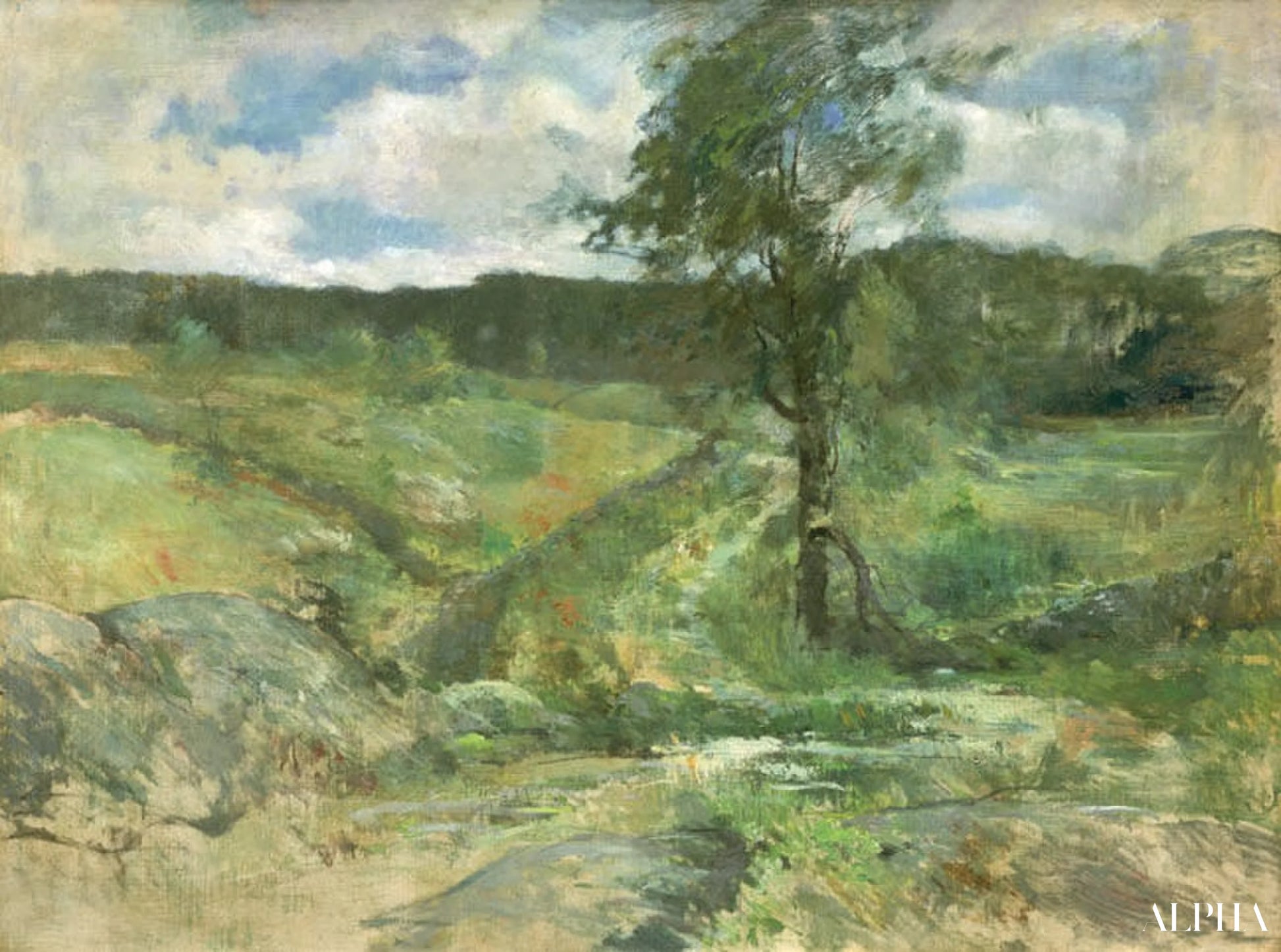 Paysage, Branchville, c 1888 - John Henry Twachtman - Reproductions de tableaux et peintures haut de gamme