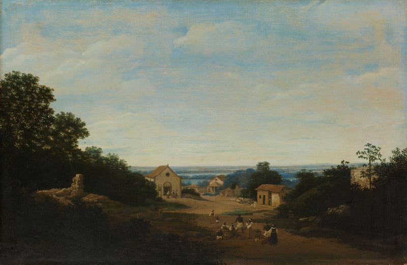 Paysage brésilien avec le village d'Igaraçú. A gauche l'église Côme et Damien - Frans Post