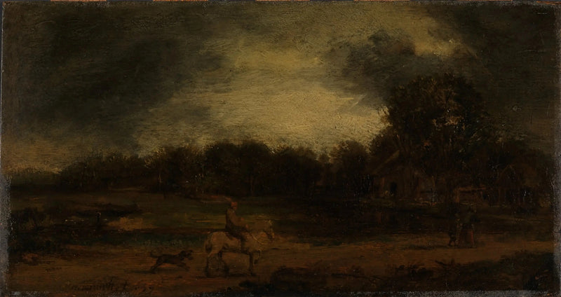 Paisaje con un jinete - Rembrandt