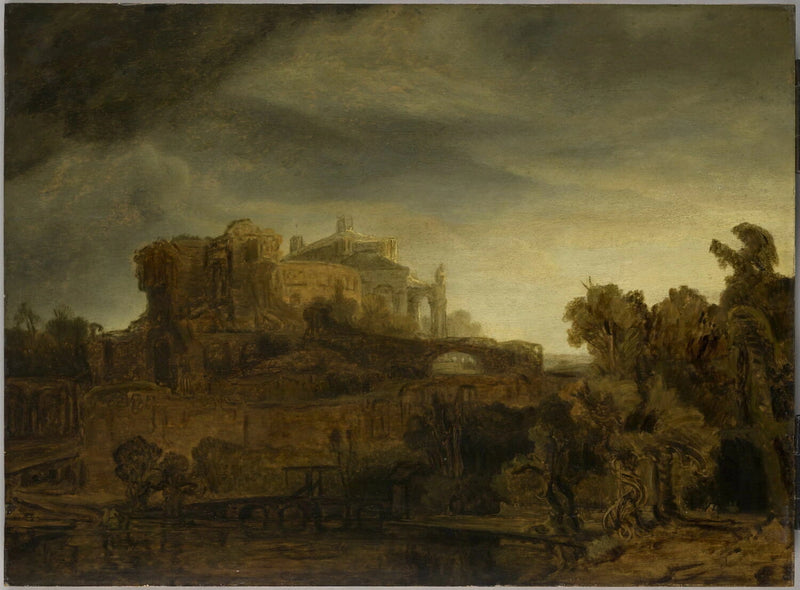 Paisaje con castillo - Rembrandt