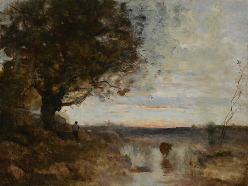 Paisaje compuesto, efecto de amanecer - Jean-Baptiste Camille Corot