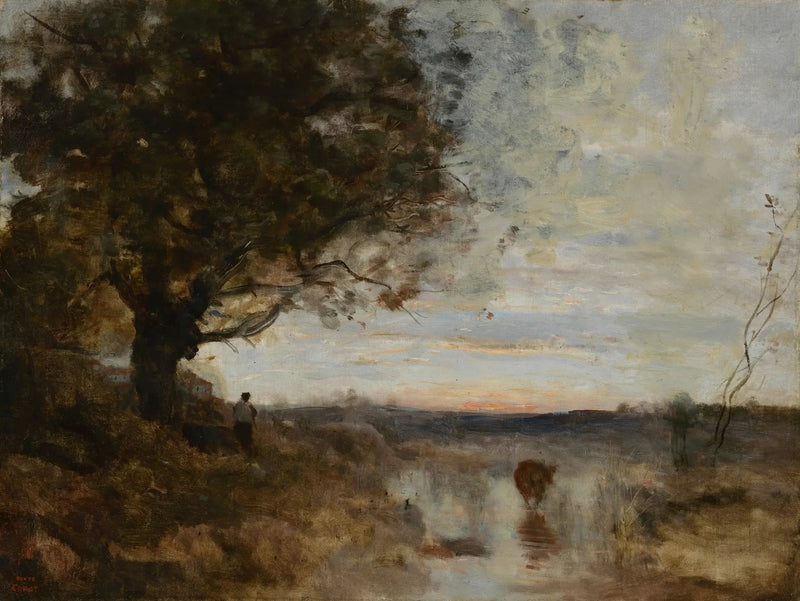 Paisaje compuesto, efecto de amanecer - Jean-Baptiste Camille Corot