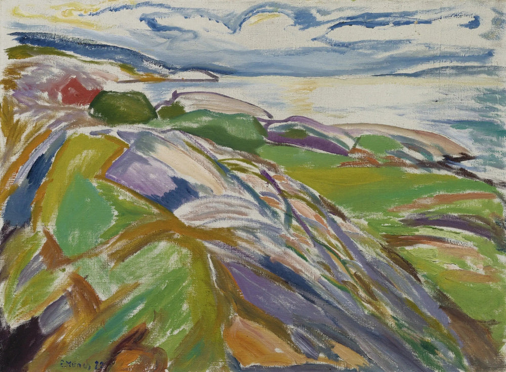 Paysage côtier de Hvitsten - Edvard Munch image 1 copie peinte à la main à l’huile