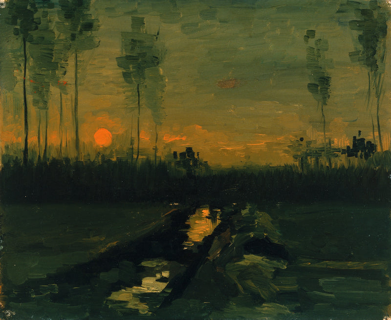 Paisaje al atardecer - Vincent van Gogh
