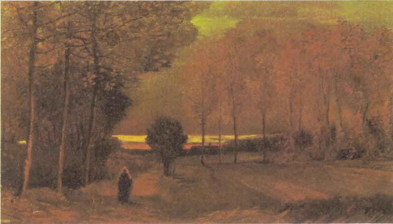Paisaje de otoño al atardecer - Vincent van Gogh