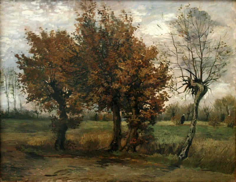 Paisaje otoñal con cuatro árboles - Vincent van Gogh