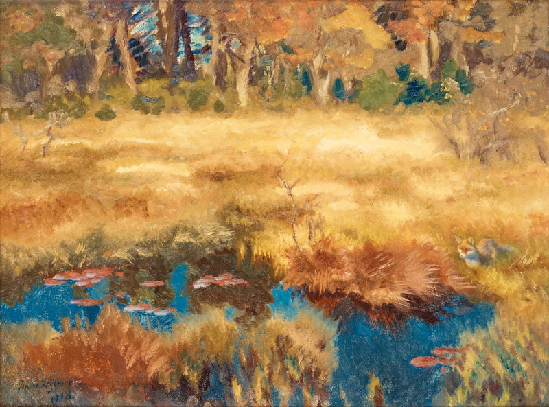 Paisaje otoñal con zorro - Bruno Liljefors