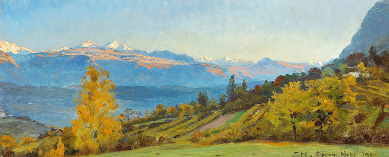Paisaje de otoño. Vista desde el castillo de Saint-Valentin en Tirol. - Peder Severin Krøyer