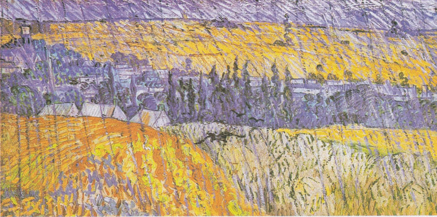 Paisaje de Auvers bajo la lluvia - Vincent van Gogh