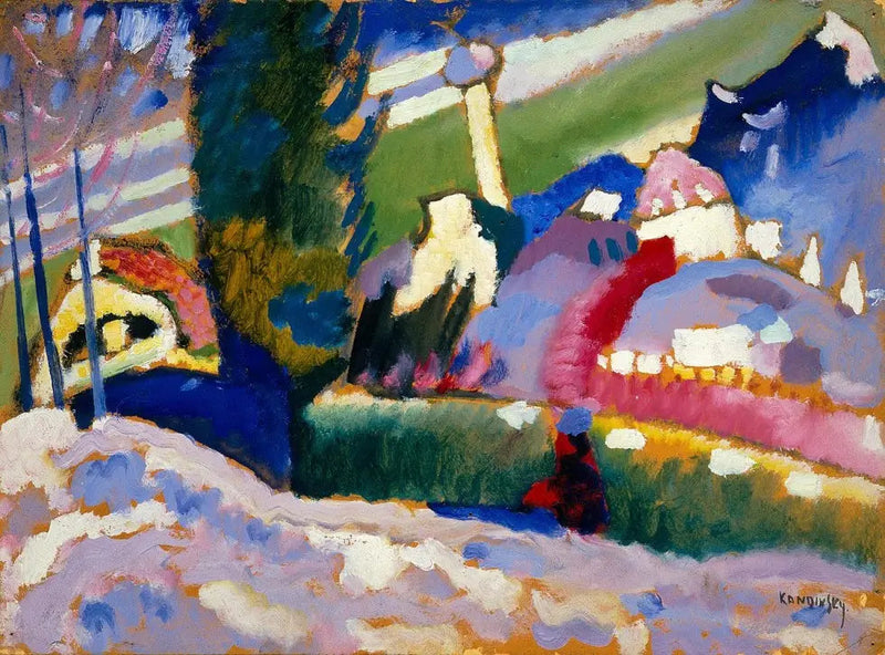 Paisaje de invierno con iglesia - Vassily Kandinsky