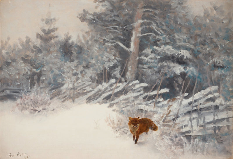 Paisaje invernal con zorro - Bruno Liljefors