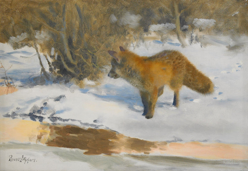 Paisaje invernal con un zorro - Bruno Liljefors