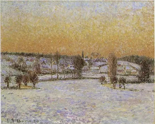 Paisaje de invierno, Éragny, Noche - Camille Pissarro