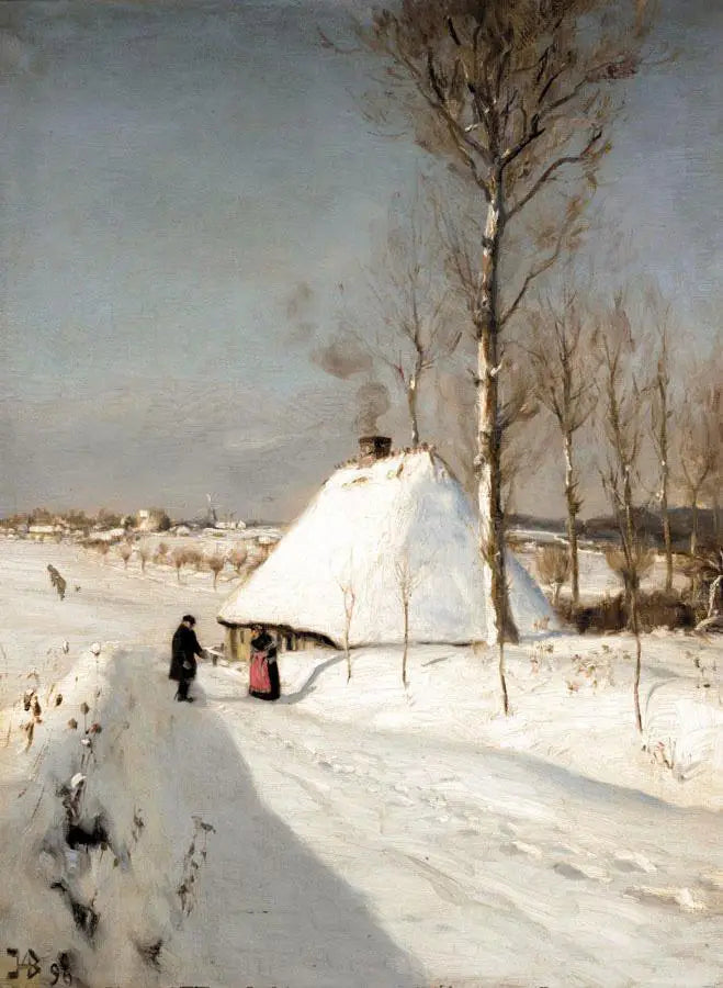 Paysage d'hiver. - H. A. Brendekilde image 1 reproduction de peinture à l’huile