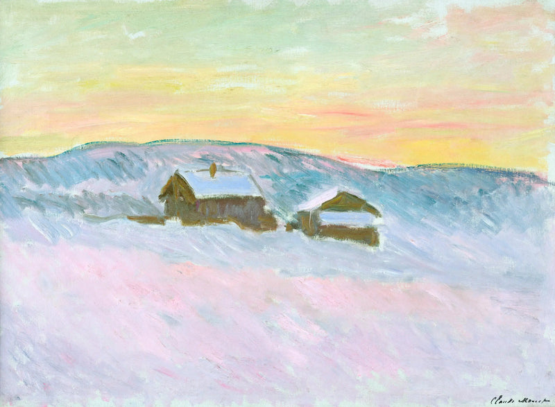Paisaje de Noruega. Las casas azules - Claude Monet