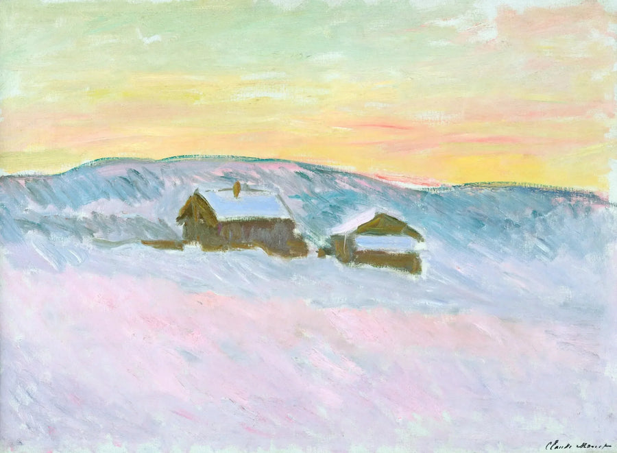 Paisaje de Noruega. Las casas azules - Claude Monet