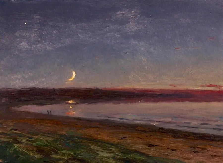 Paisaje de playa en la tarde con dos personajes. - Peder Severin Krøyer