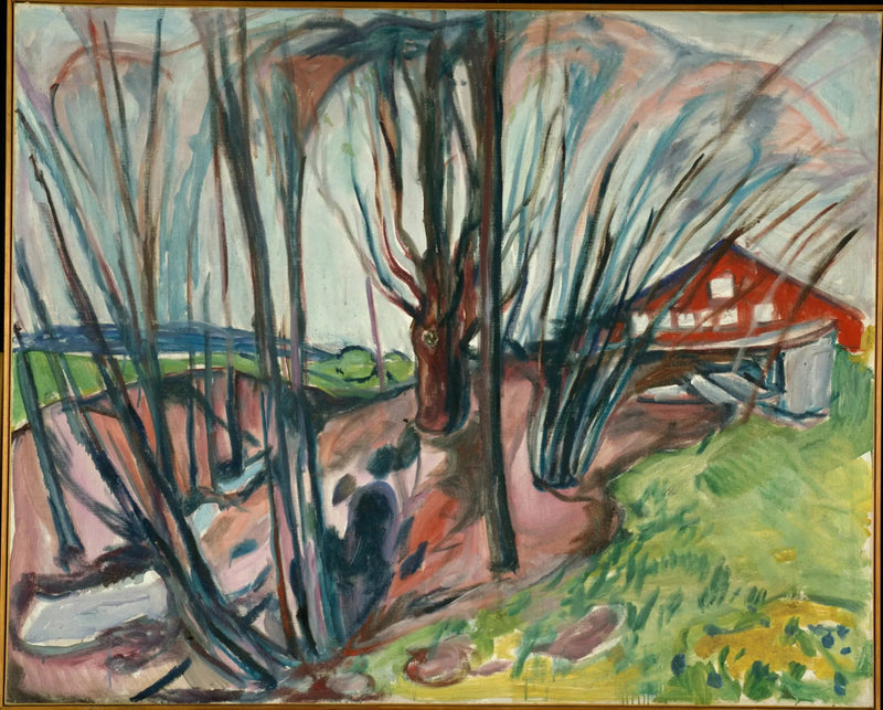 Paisaje de primavera en la casa roja - Edvard Munch
