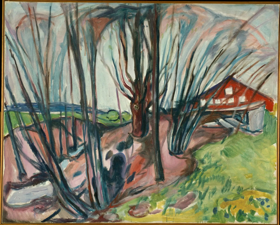 Paisaje de primavera en la casa roja - Edvard Munch