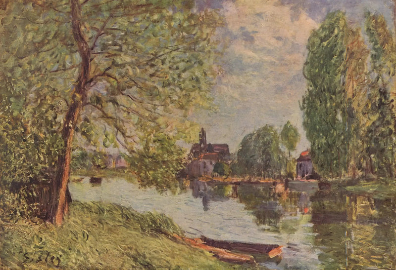 Paisaje de río en Moret-sur-Loing - Alfred Sisley