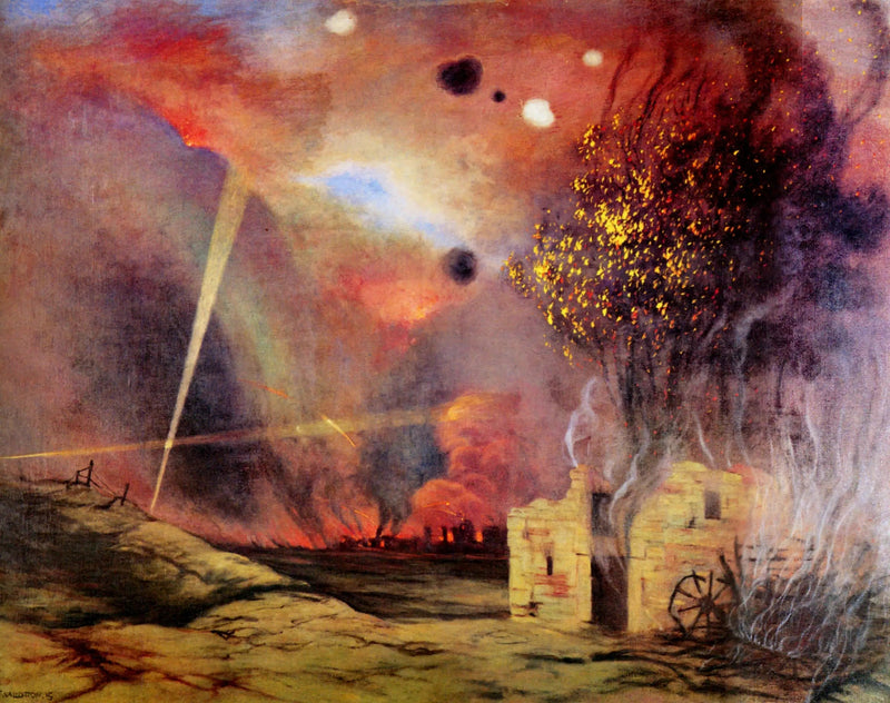Paisaje de ruinas e incendios - Félix Vallotton