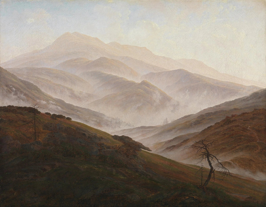 Paisaje de las Montañas de los Gigantes con la niebla ascendente - Caspar David Friedrich