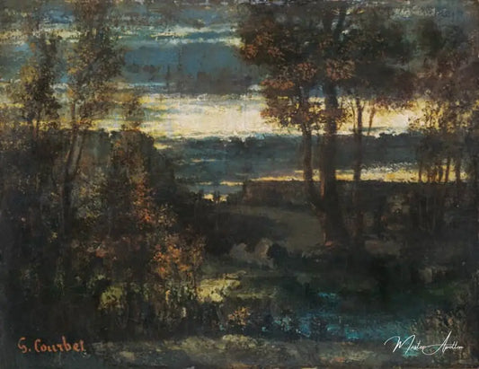 Paysage du soir - Gustave Courbet - Reproductions de tableaux et peintures haut de gamme