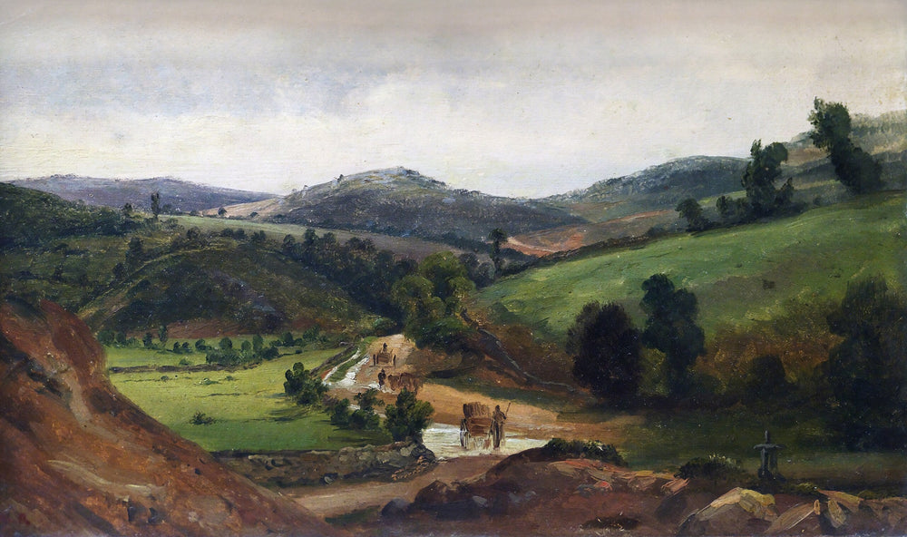 Paysage (en Auvergne ?) - Théodore Rousseau image 1 reproduction artisanale de tableau