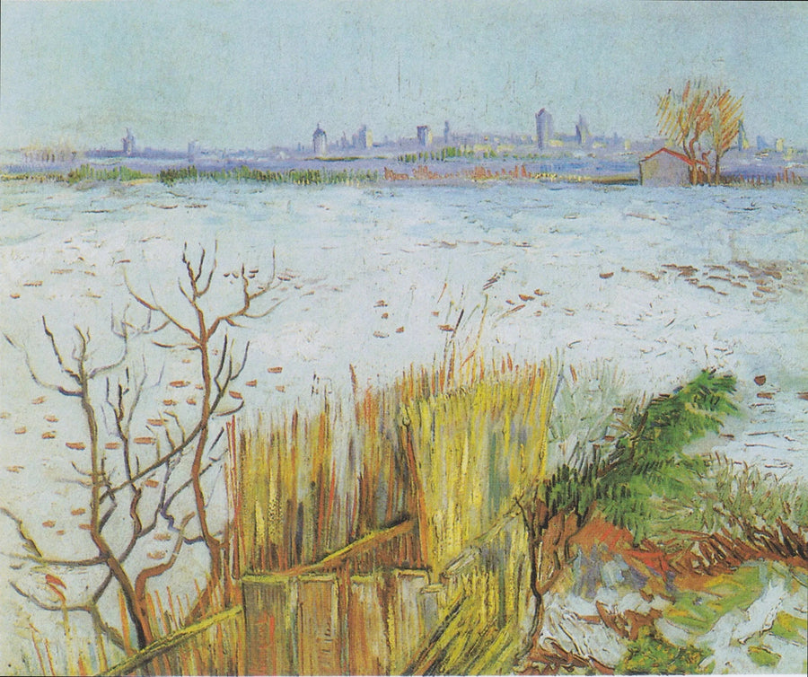 Paisaje nevado con Arles de fondo - Vincent van Gogh