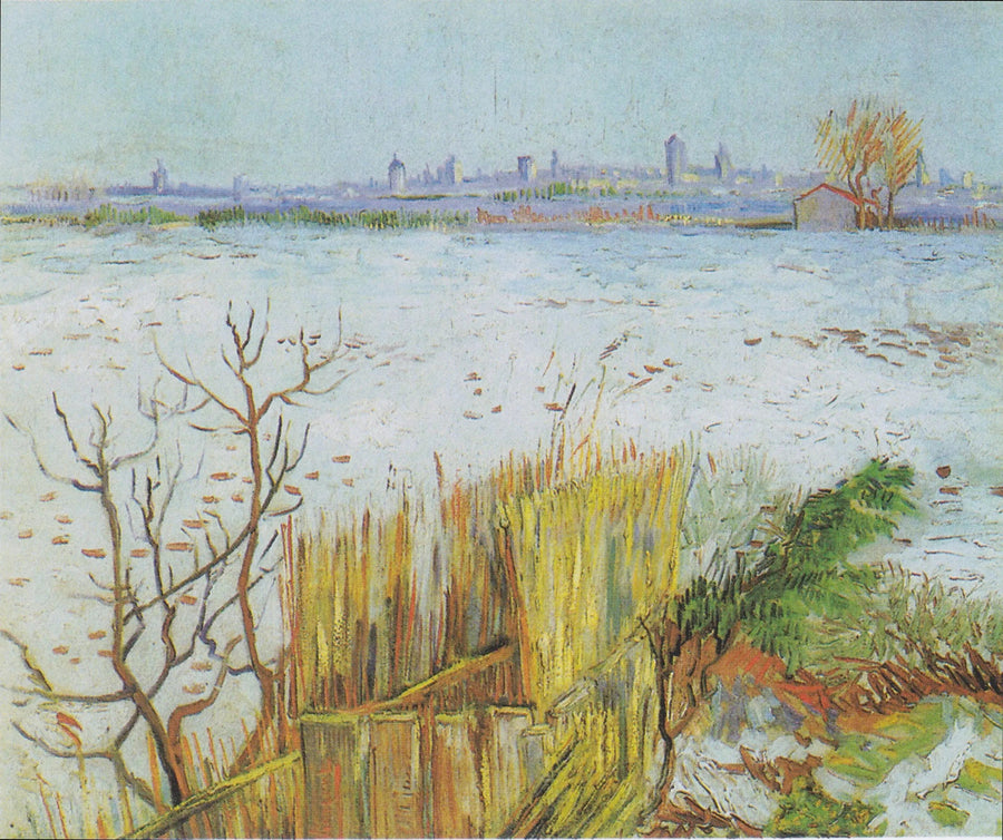Paisaje nevado con Arles de fondo - Vincent van Gogh
