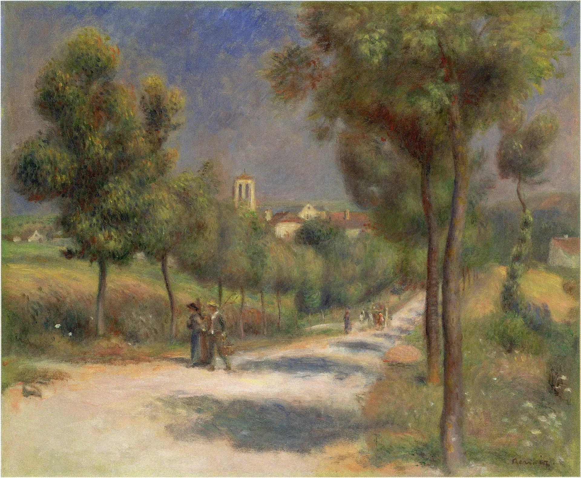 Paysage d’Essoyes, tôt le matin, 1901, Renoir – reproduction peinture à l’huile
