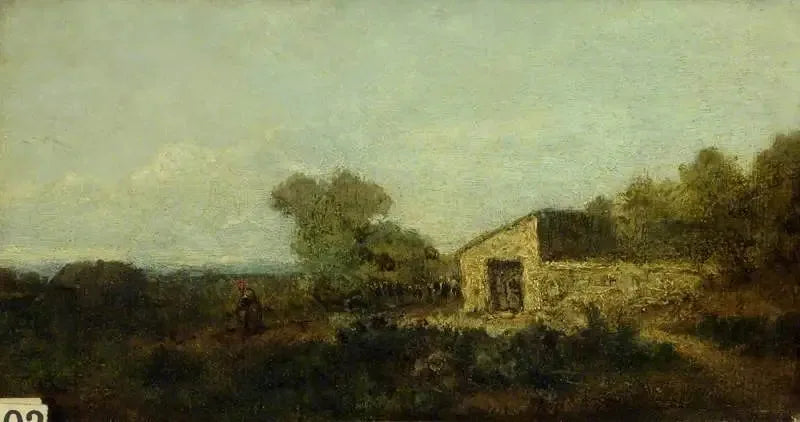 Paisaje y edificios agrícolas - Jean-Baptiste Camille Corot