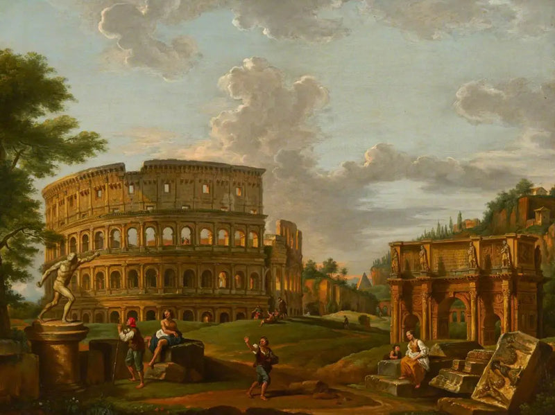 Paisaje y ruinas clásicas romanas - Giovanni Paolo Panini