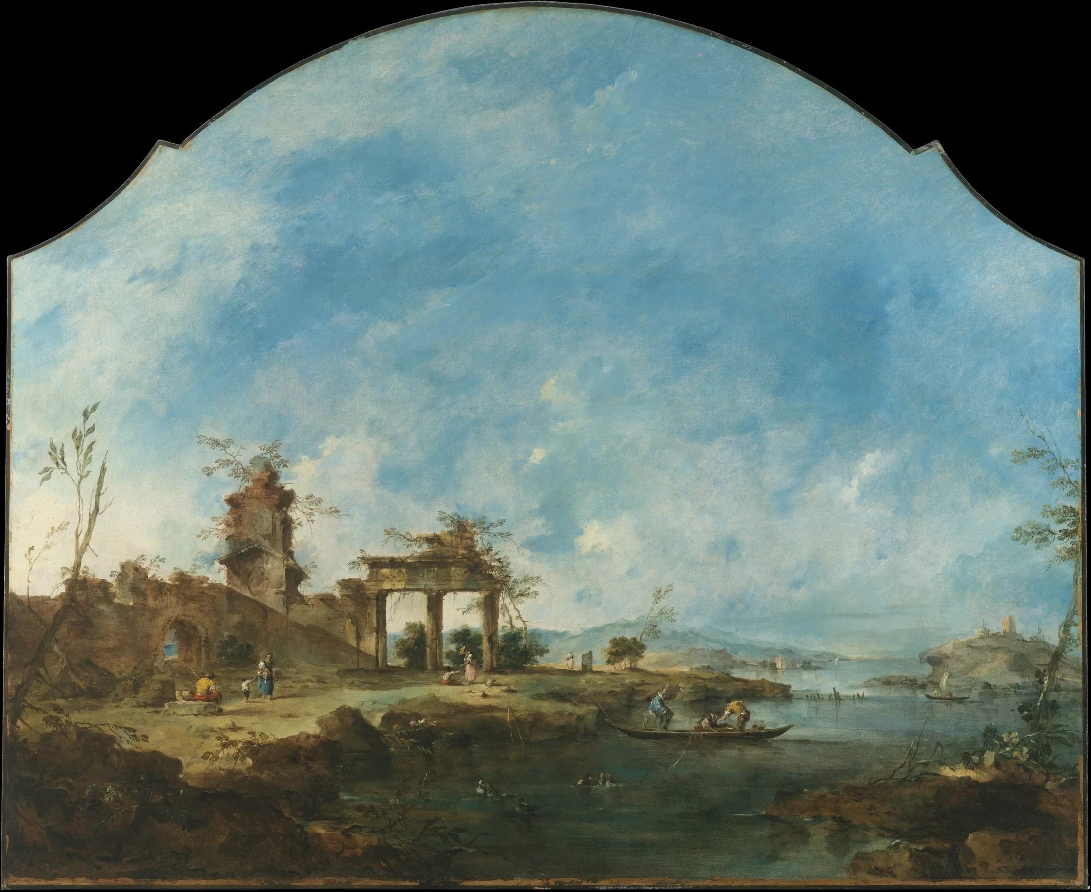 Paysage fantastique - Francesco Guardi image 1 copie peinte à la main à l’huile