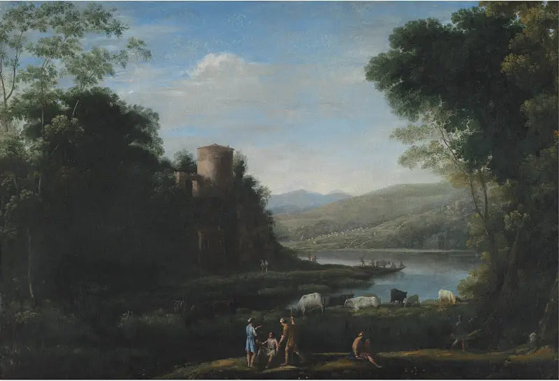 Paisaje fluvial con pastores - Claude Lorrain