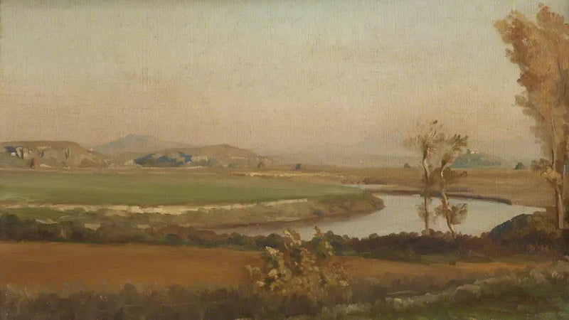Paisaje fluvial, probablemente en Italia - Frederic Leighton