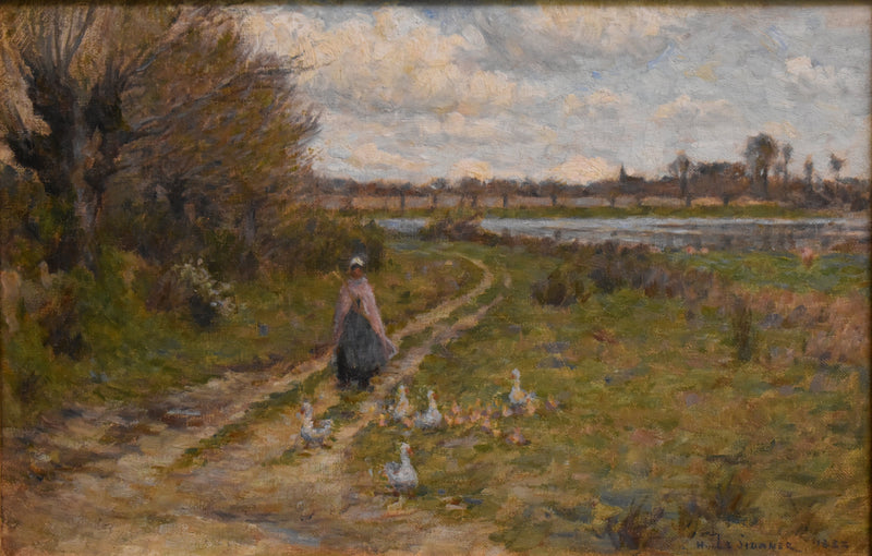 Paisaje, cuidadora de gansos - Henri Le Sidaner