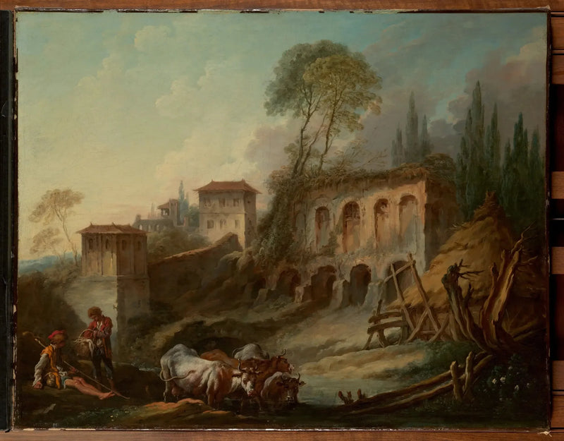 Paisaje imaginario con el monte Palatino desde Campo Vaccino - François Boucher