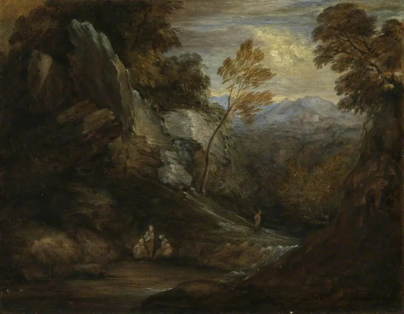 Paisaje imaginario (retrabajado por un discípulo inglés del siglo XIX) - Thomas Gainsborough