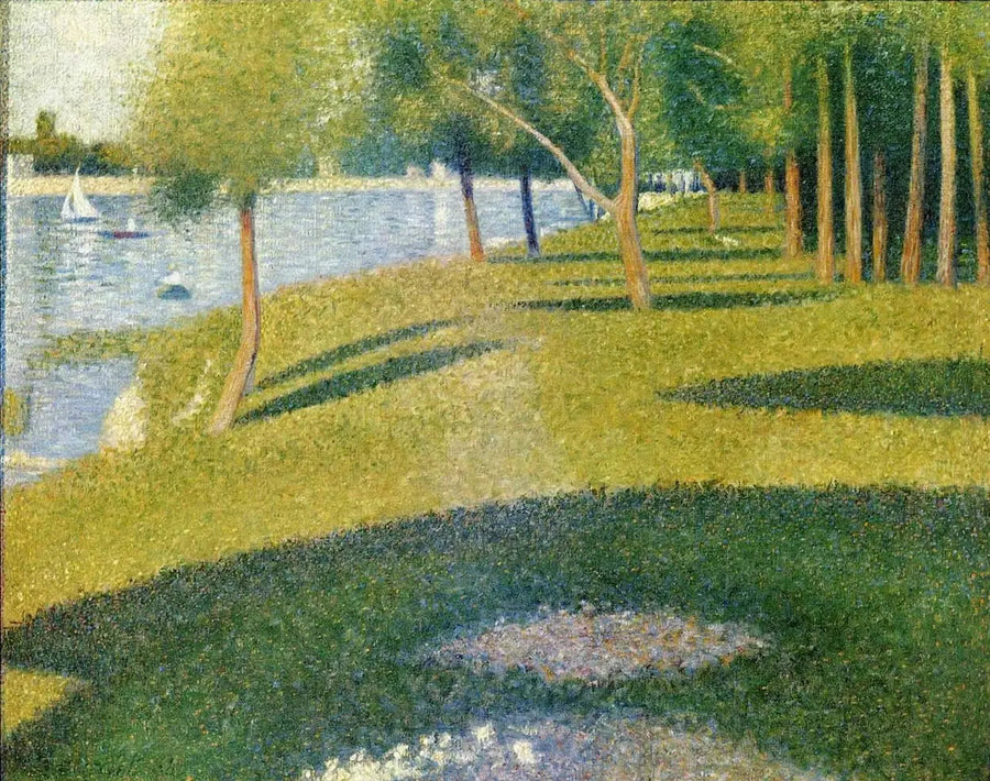 Paisaje, la isla de la Grande Jatte - Georges Seurat