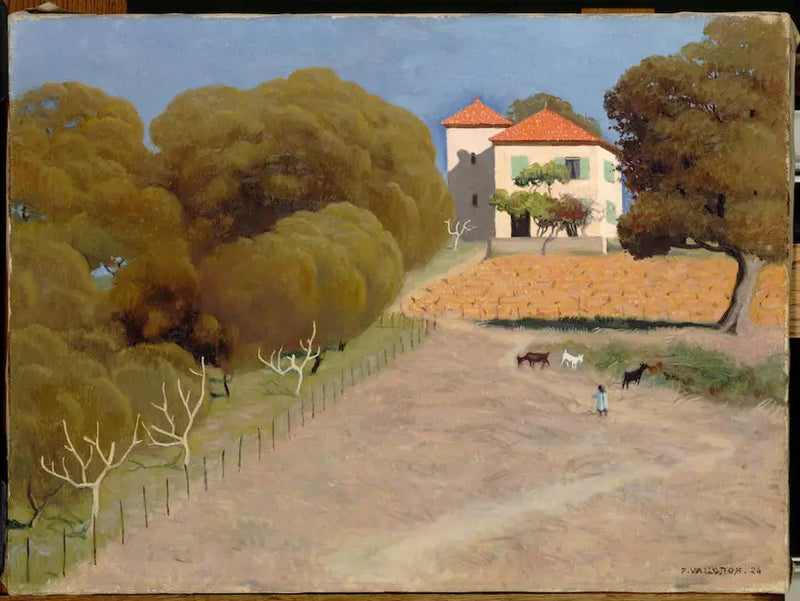 Paisaje, la casa con techo rojo - Félix Vallotton