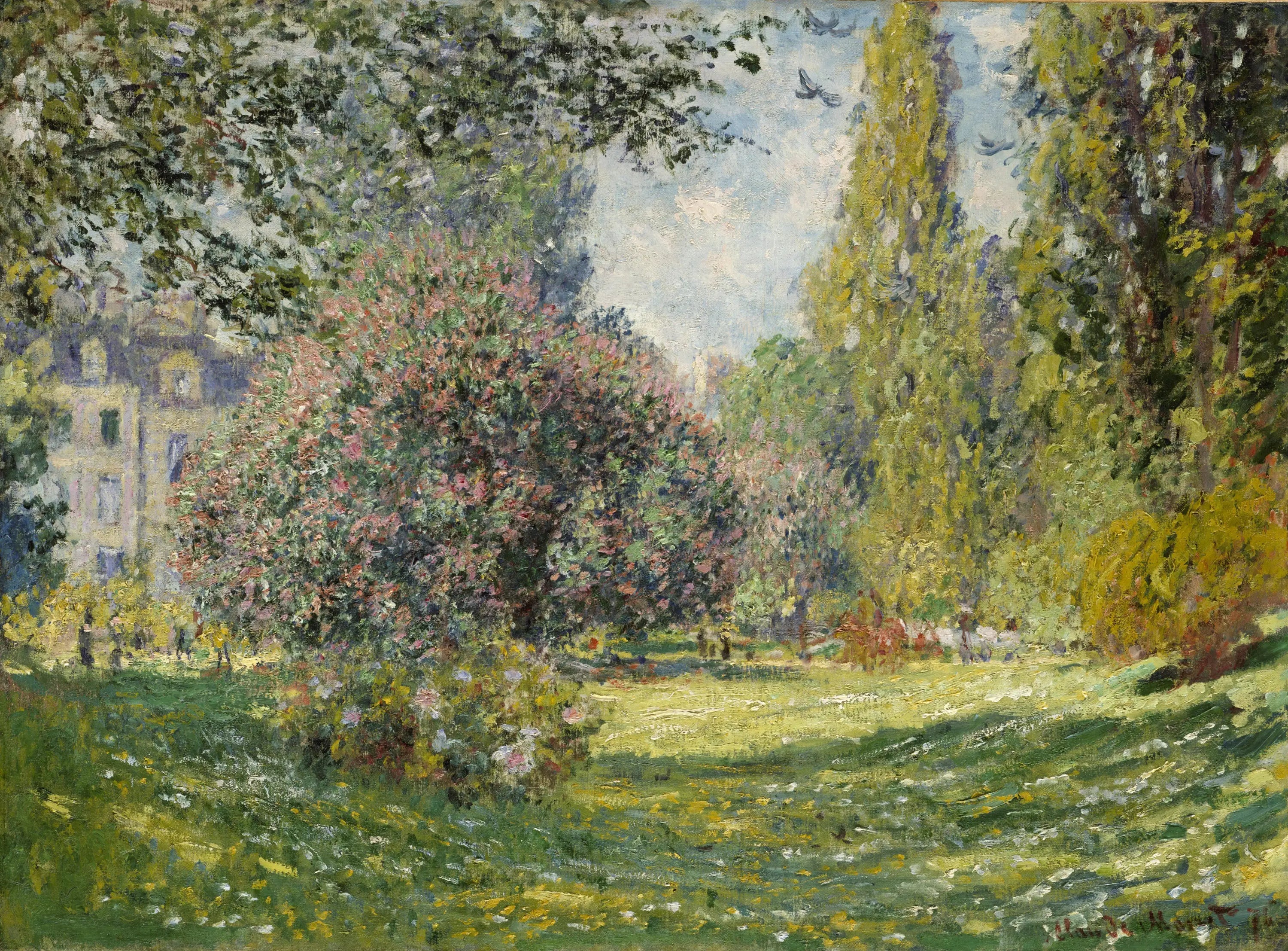 Paysage: le Parc Monceau - Claude Monet image 1 copie de tableau peinte à la main