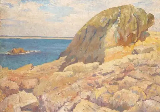 Paisaje: La roca frente al mar - Robert Delaunay