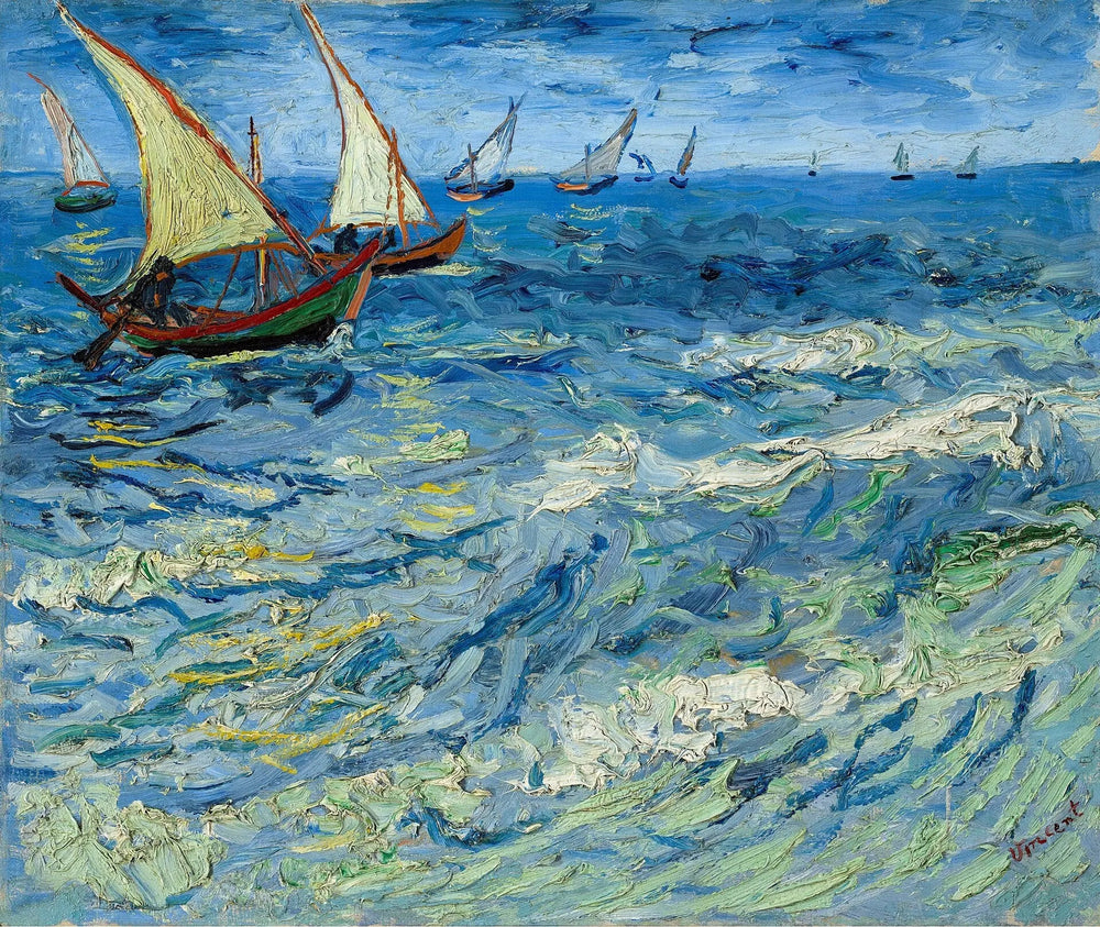 Paysage marin aux Saintes-Maries - Vincent van Gogh image 1 copie peinte à la main à l’huile