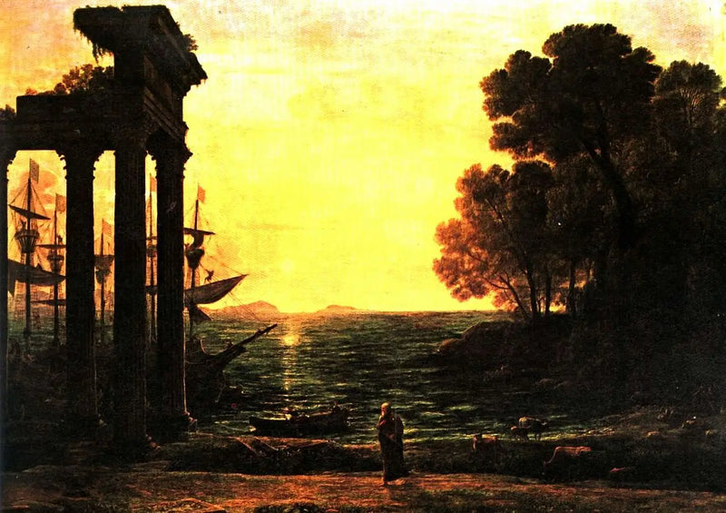 Paisaje marino con Ezequiel llorando sobre las ruinas de Tiro - Claude Lorrain