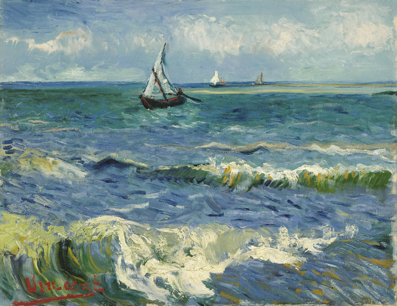 Paisaje marino cerca de las Saintes-Maries-de-la-Mer - Vincent van Gogh