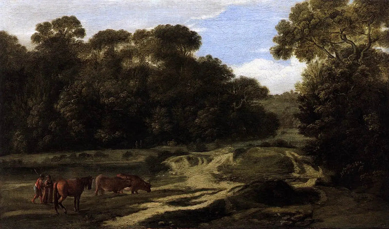 Paisaje pastoral con pastor y rebaño (Camino forestal) - Claude Lorrain