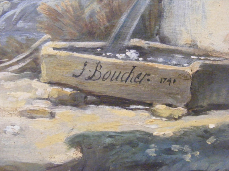 Paisaje pastoral con el río - François Boucher