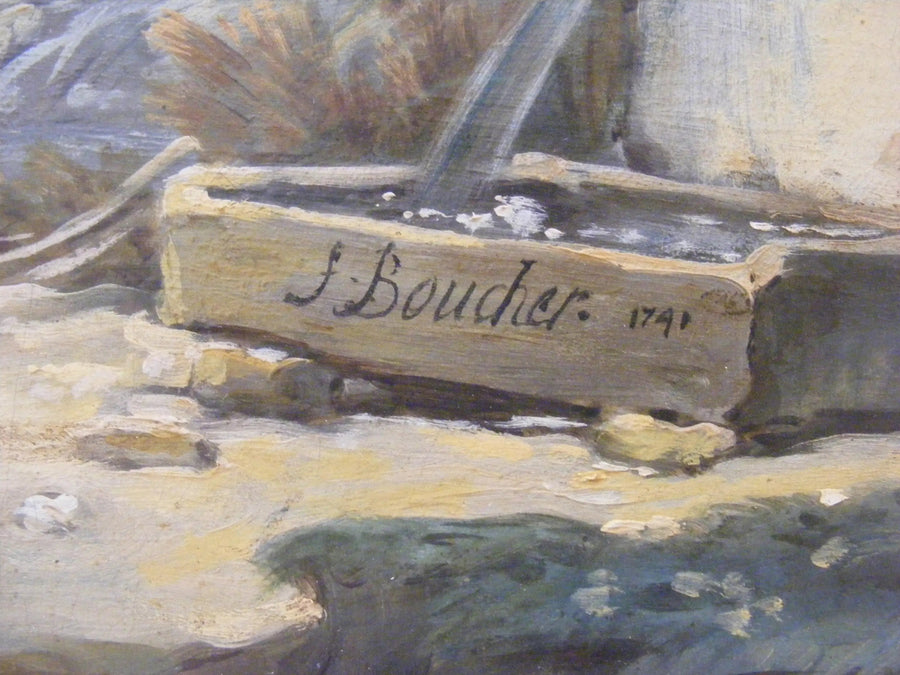Paisaje pastoral con el río - François Boucher